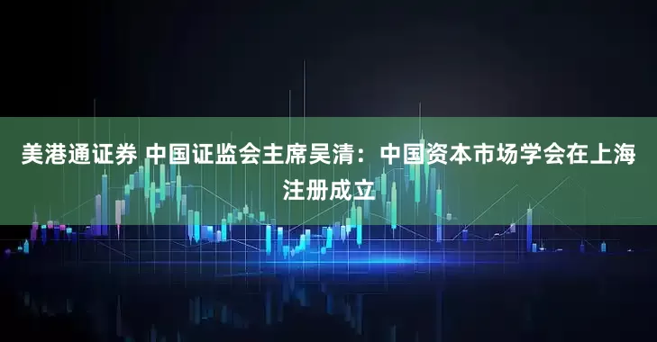 美港通证券 中国证监会主席吴清：中国资本市场学会在上海注册成立